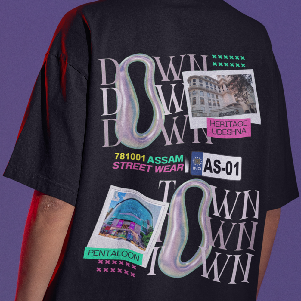 DOWN TOWN (Unisex OVERSIZED TShirt 250GSM TOP QUALITY Cotton)