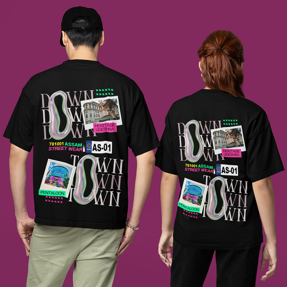DOWN TOWN (Unisex OVERSIZED TShirt 250GSM TOP QUALITY Cotton)