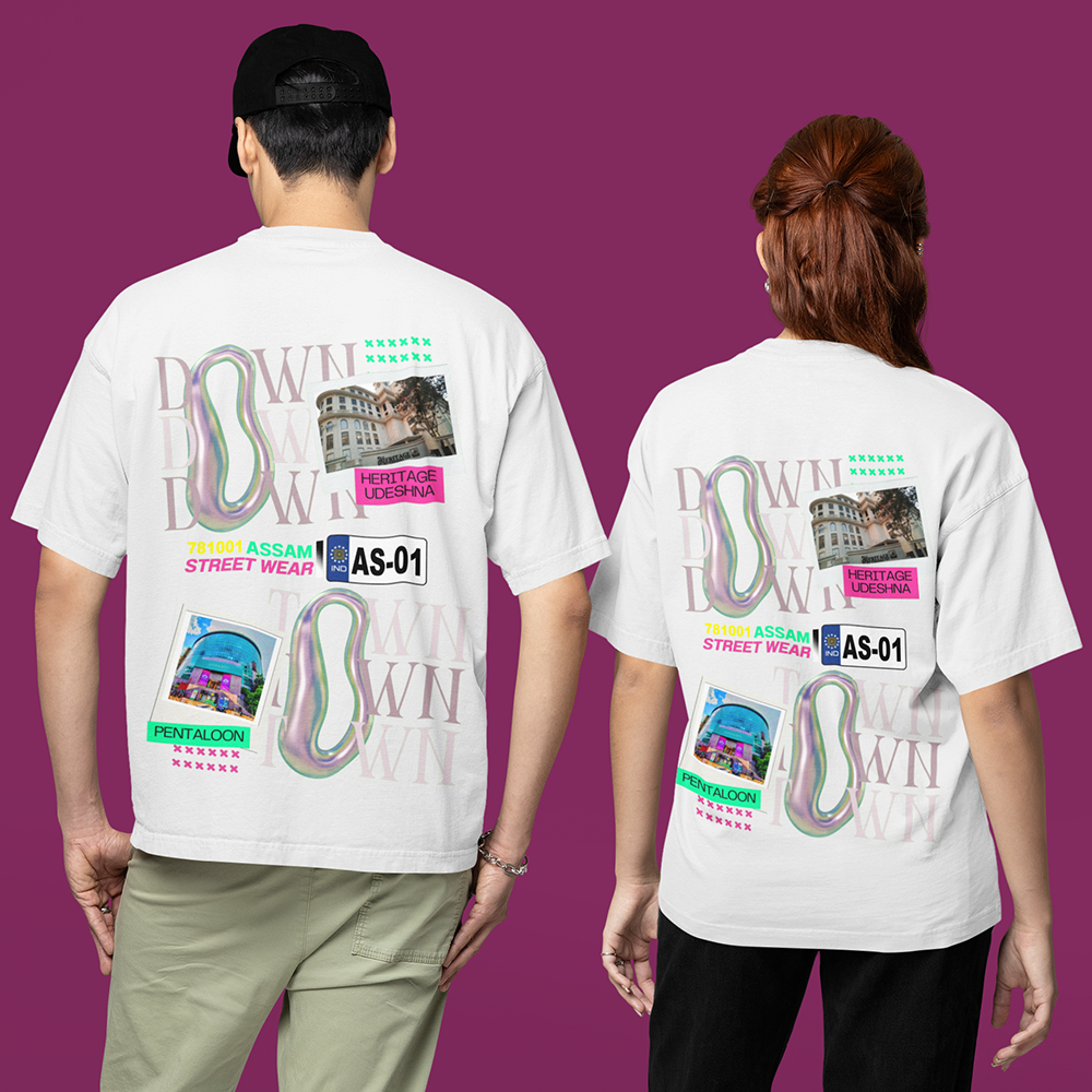 DOWN TOWN (Unisex OVERSIZED TShirt 250GSM TOP QUALITY Cotton)