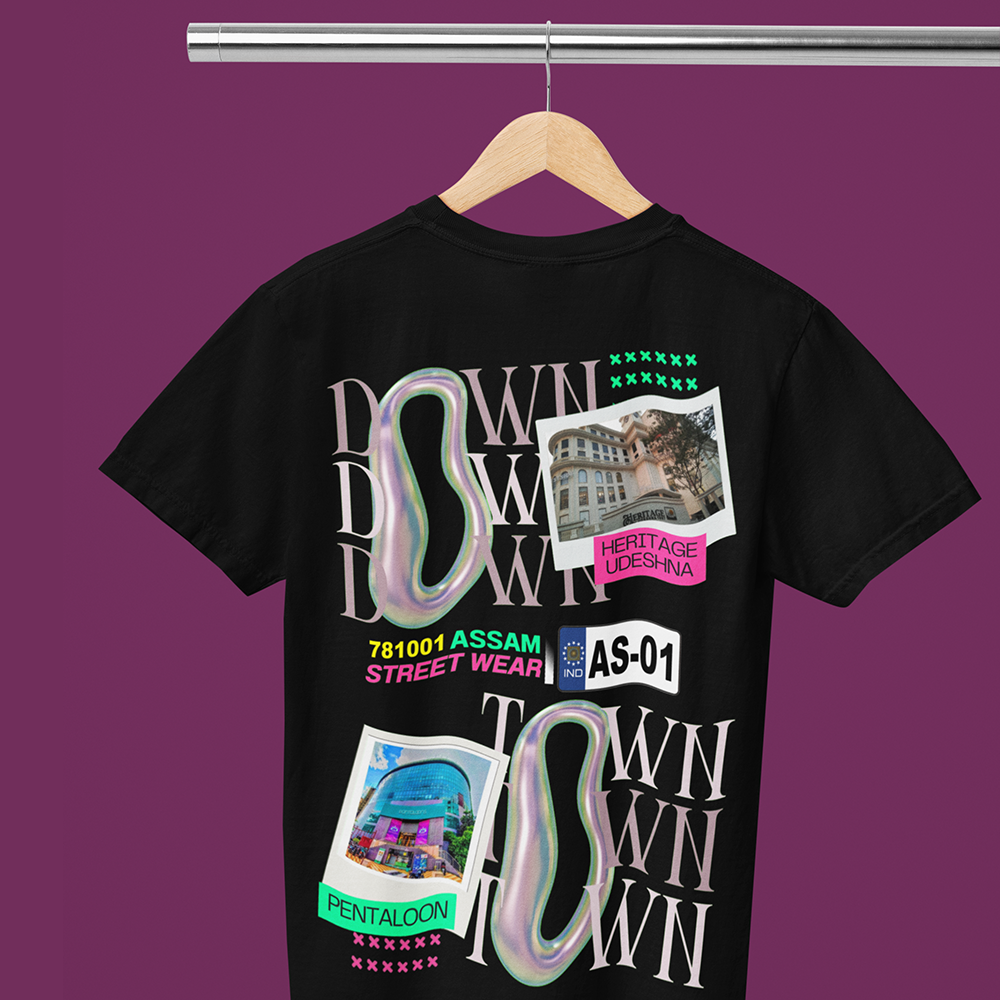 DOWN TOWN (Unisex OVERSIZED TShirt 250GSM TOP QUALITY Cotton)