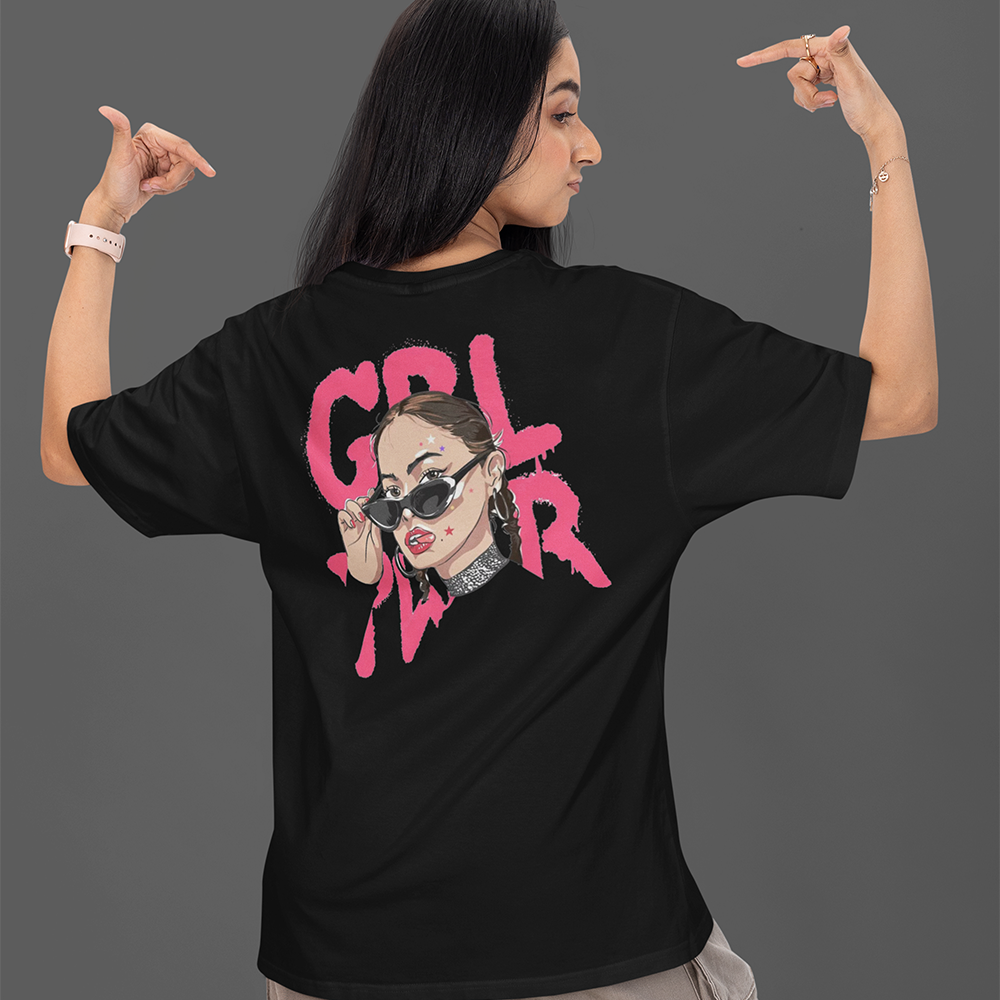 GIRL POWER Oversized T-Shirt 240GSM Biowash